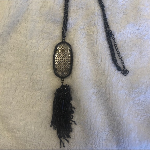 Kendra Scott Jewelry - Kendra Scott Gunmetal w/Silver Filigree Necklace